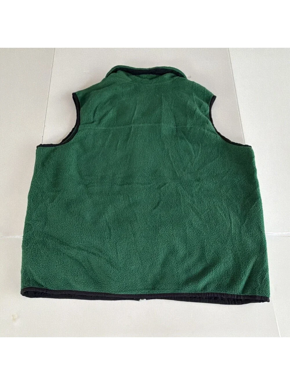The North Face Men's Green Solid Full Zip Stand-Up Collar Logo Vest Size XL